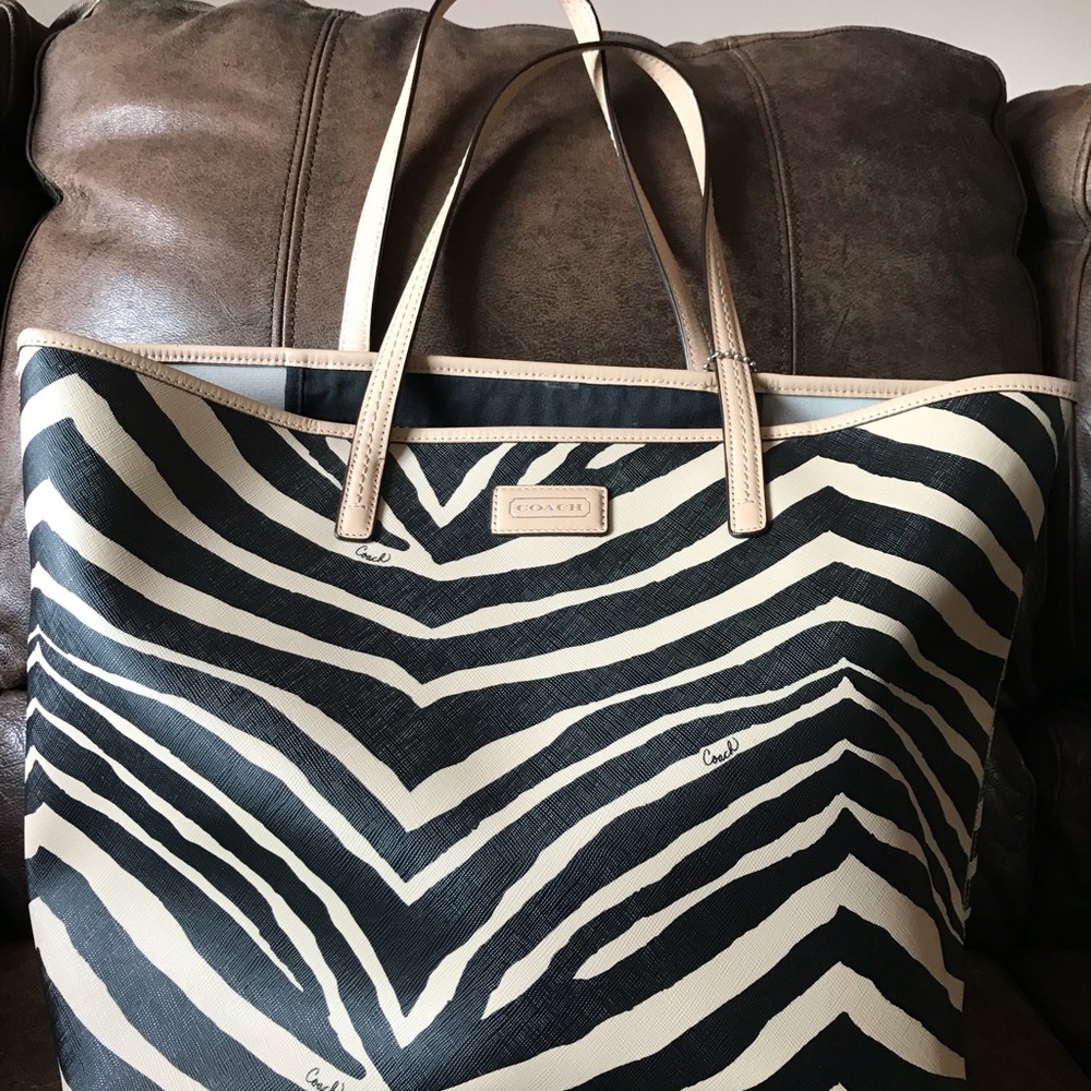 Coach Zebra print Tote